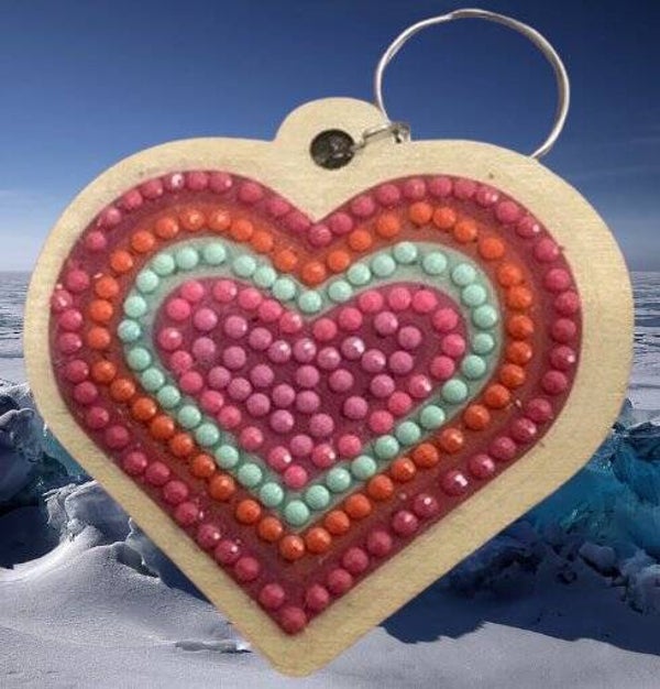 78. Diamond Art Heart Keychain