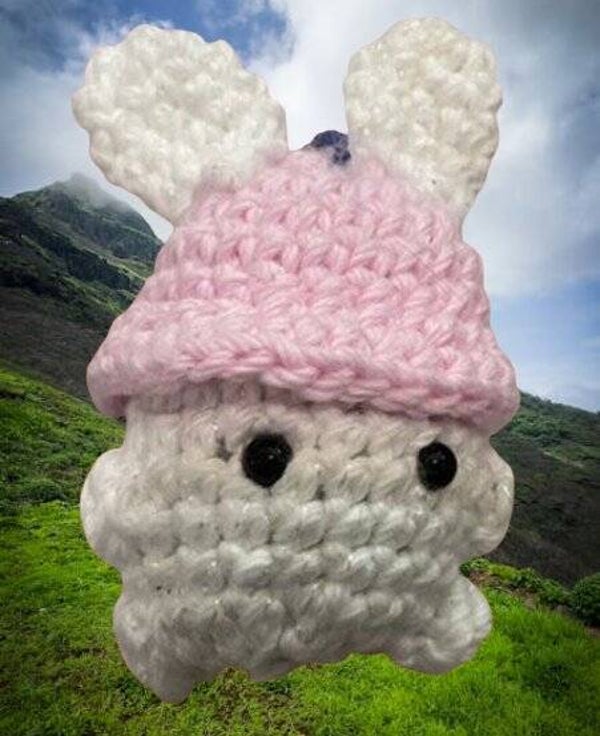 81. Crocheted Rabbit Keychain