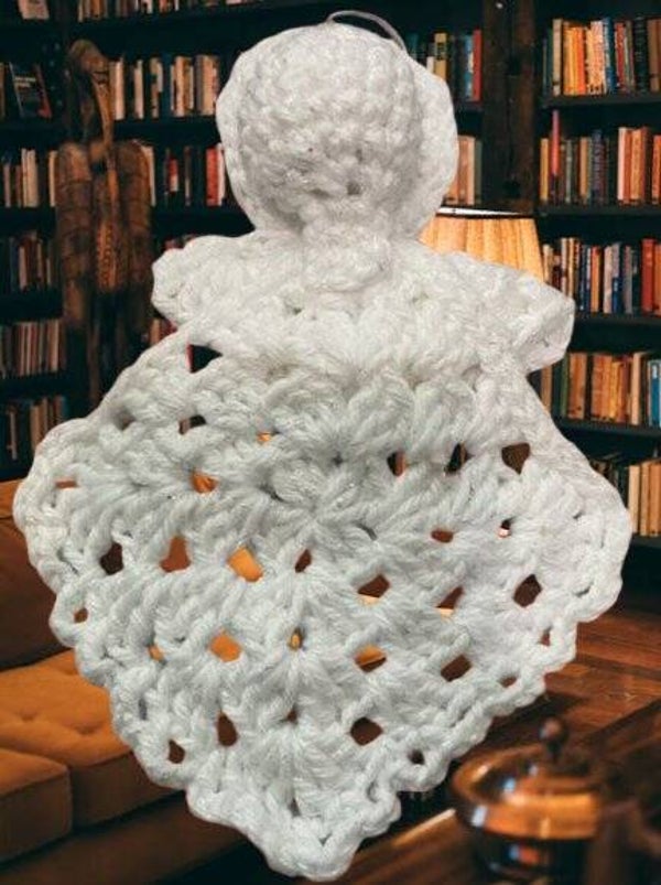 84. Crocheted Granny Square Angel
