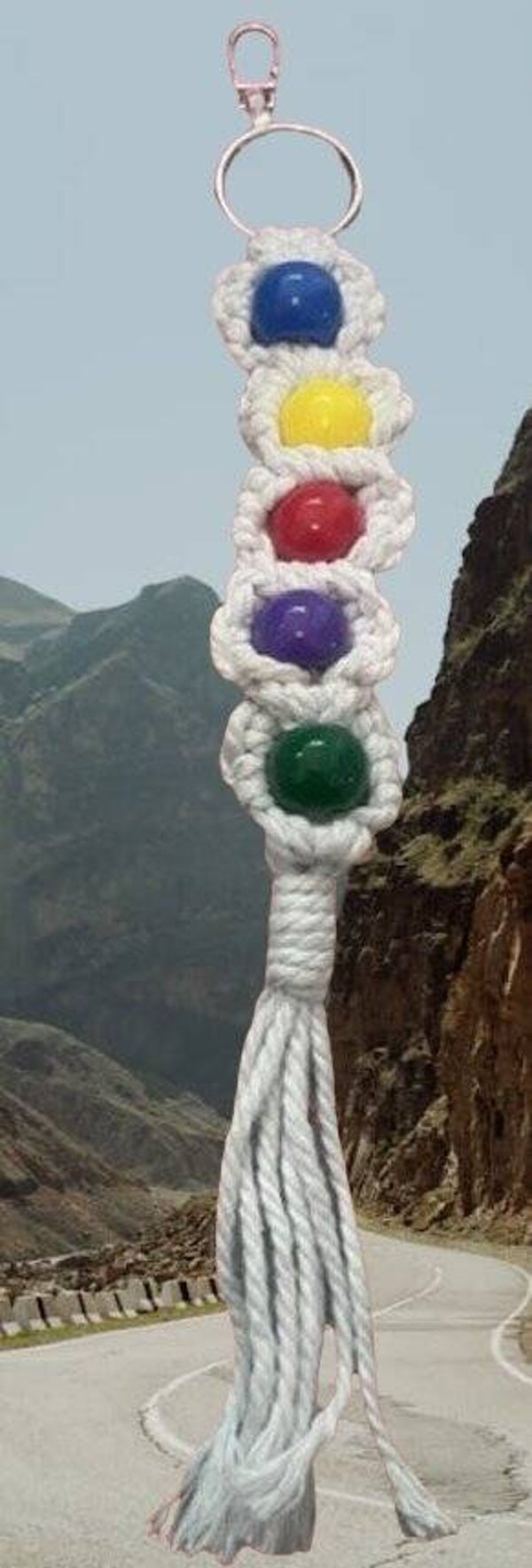 85. Beaded Macrame Keychain