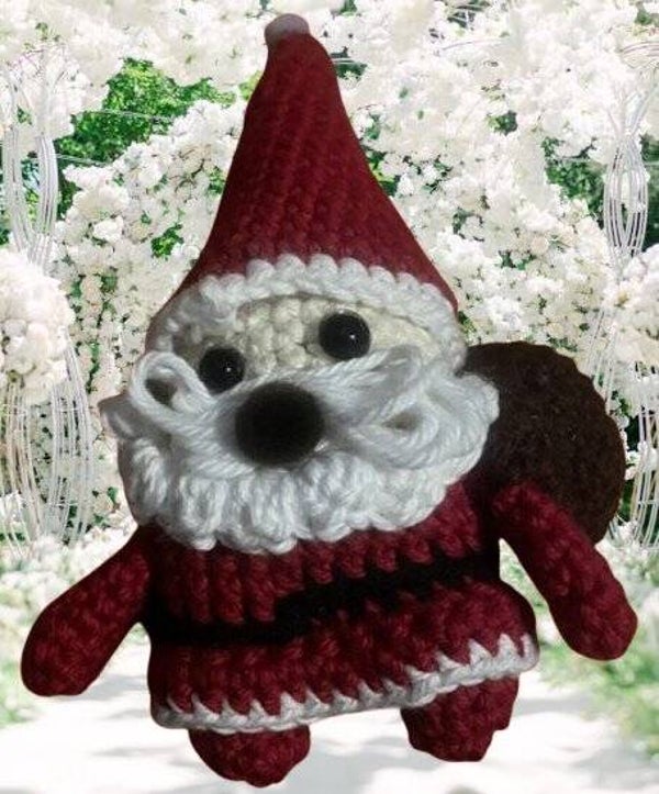 88. Crocheted Santa Keychain