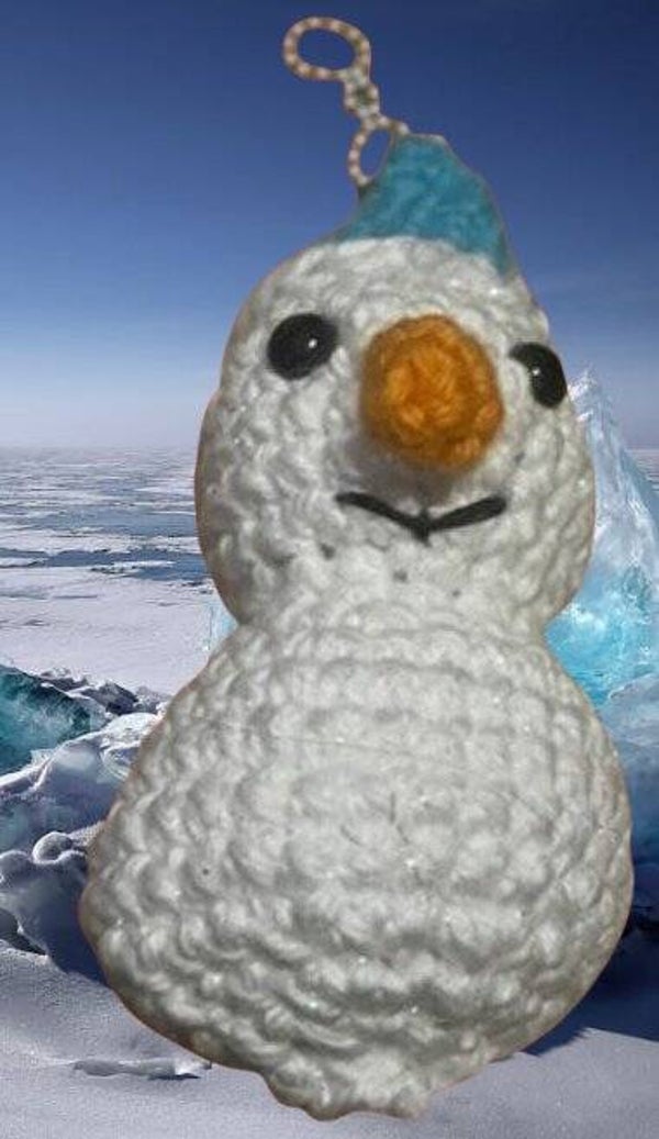 89. Crocheted Snowman Keychain