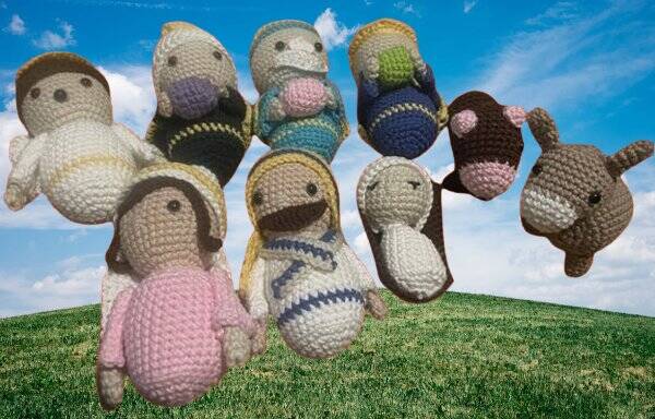 91. Crocheted Nativity Set