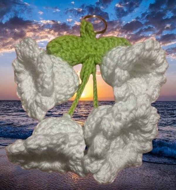 94. Crocheted Flower Keychain