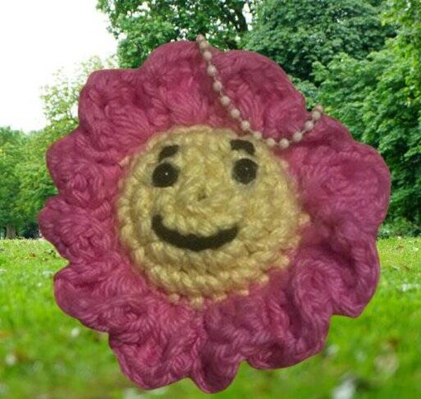 98. Crocheted Flower Keychain