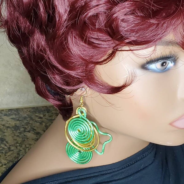 Abstract Triple Spiral Earrings