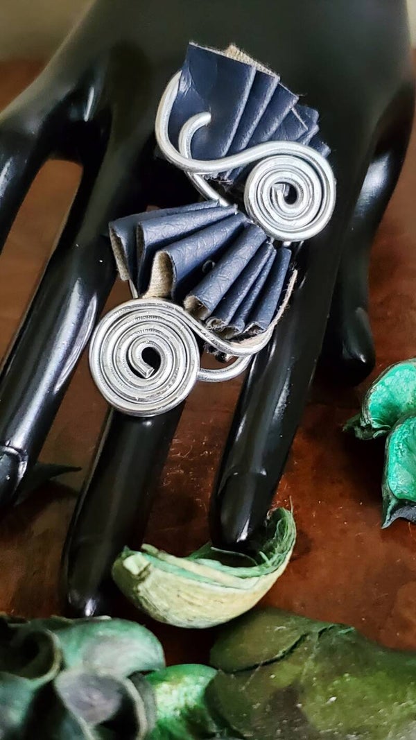 Leather and Wire Sculpture Ring