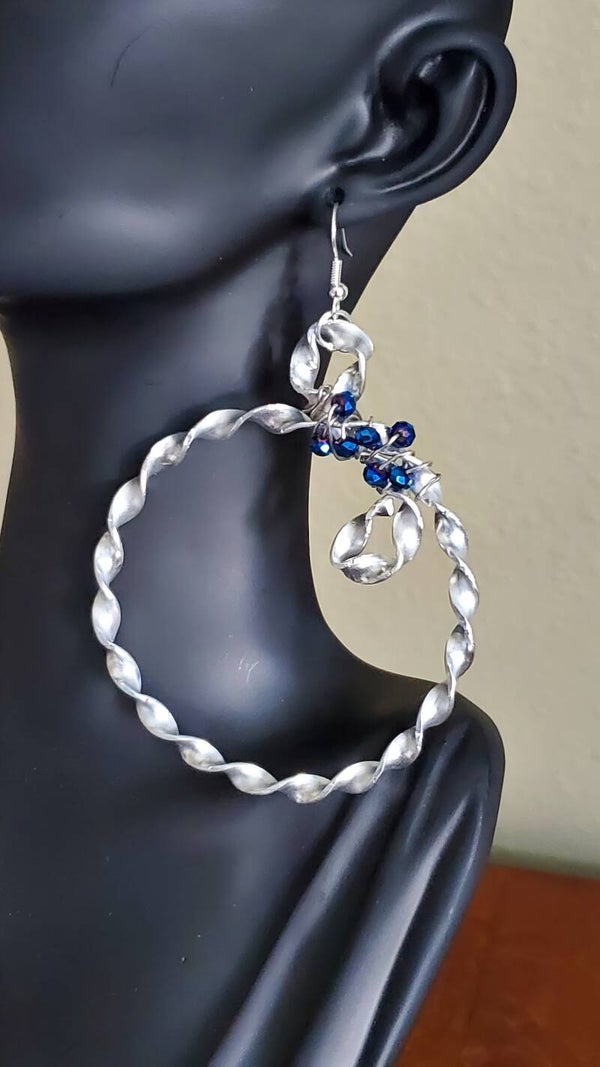 Twisted Hoop'lah Crystal Earrings