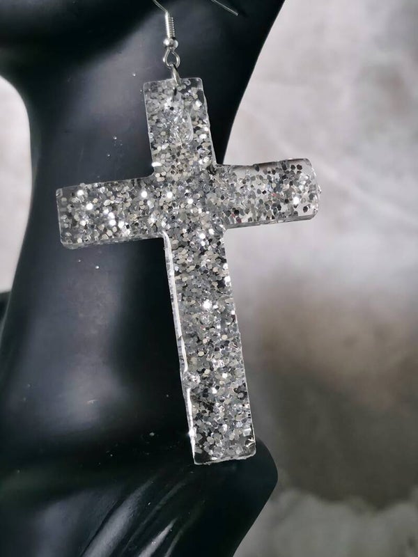 Radiant Redemption Cross Earrings