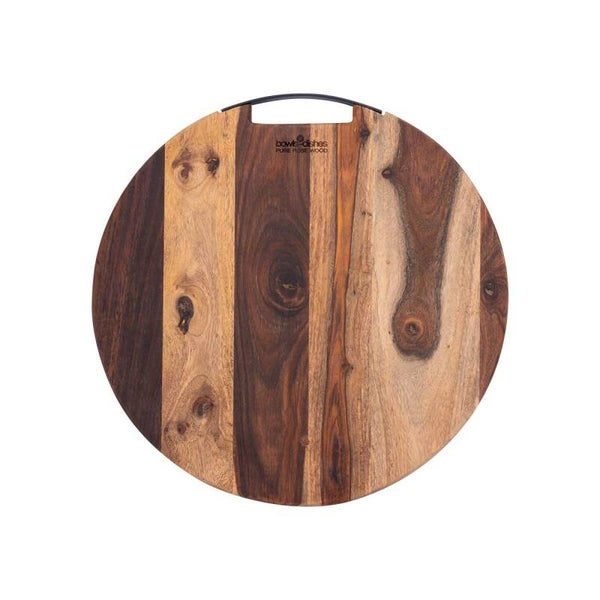 Pure Rose Wood Serveerplank rond 1 metalen handvat Ø 40 cm
