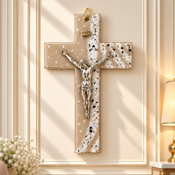 CRUCIFIJO DE VIDRIO DE MURANO