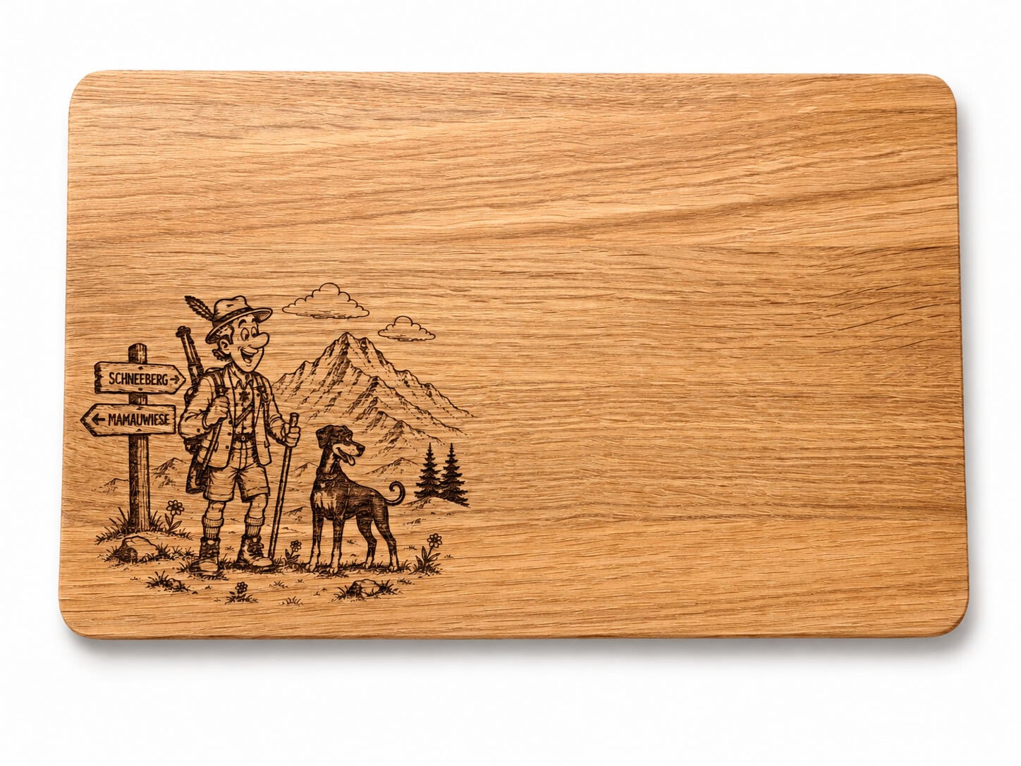 Brotzeitbrett aus Eiche geölt – 30 x 18 x 1,5 cm mit deiner Gravur
