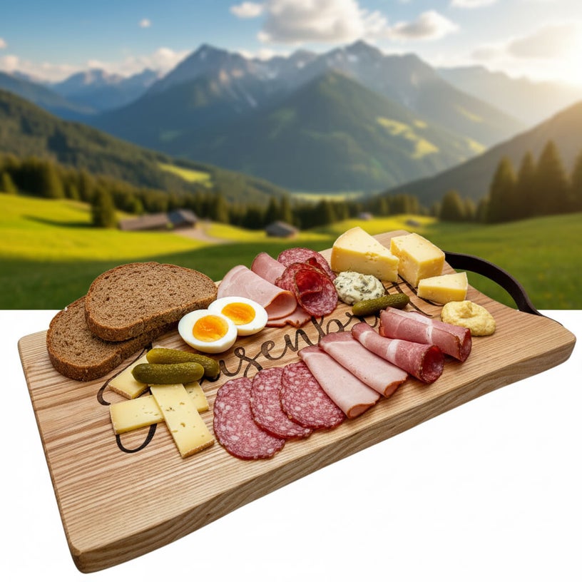 Personalisierte Jausenbretter mit Messer, Griff und Namensgravur aus einem Familienbetrieb in der Steiermark