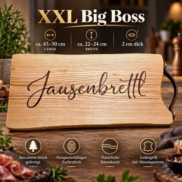 XXL Schneide- & Servierbrett aus Eschenholz, personalisierbar!