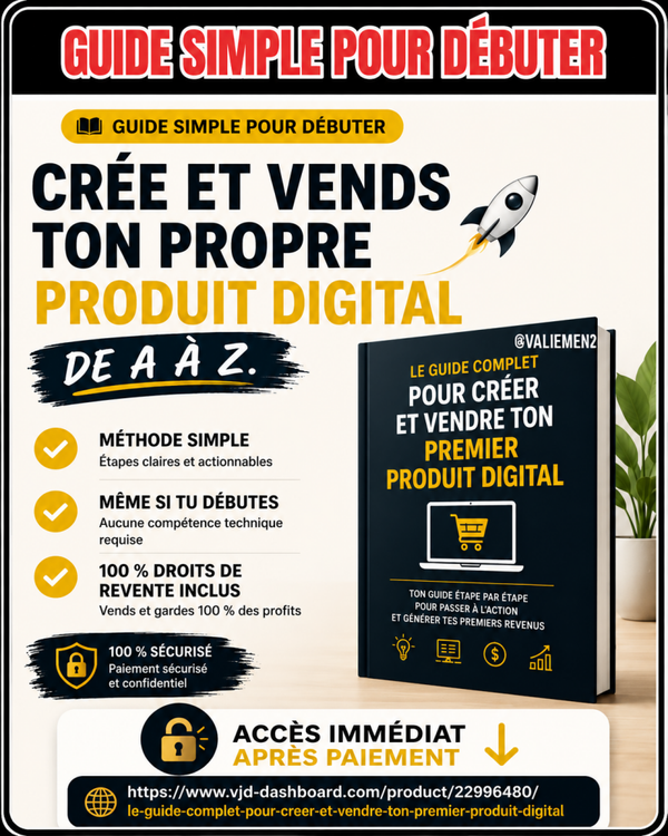 🚀 LE GUIDE COMPLET POUR CRÉER ET VENDRE TON PREMIER PRODUIT DIGITAL