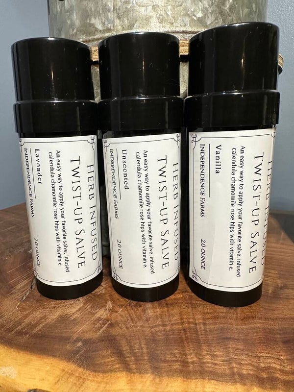 Our Best Seller, Twist up Salve in 3 amazing scents