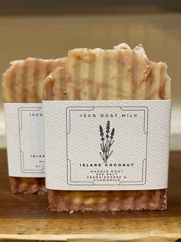 Sea Salt Collection Island Coconut with Madder Root, Sea Salt with Infused Frankincense & Chamomile