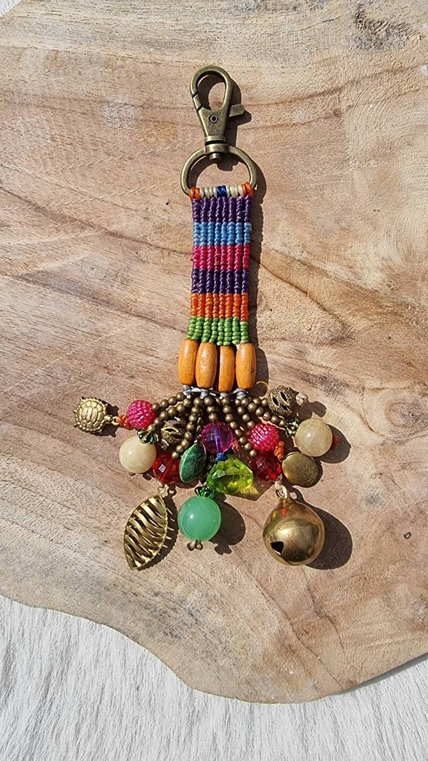 Handgemaakte Ibiza-hanger met oranje kraal