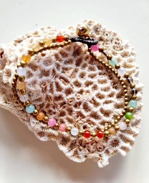 Armbandje goud / multicolor