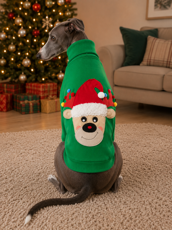4-legged Greyhound Reindeer Sweater