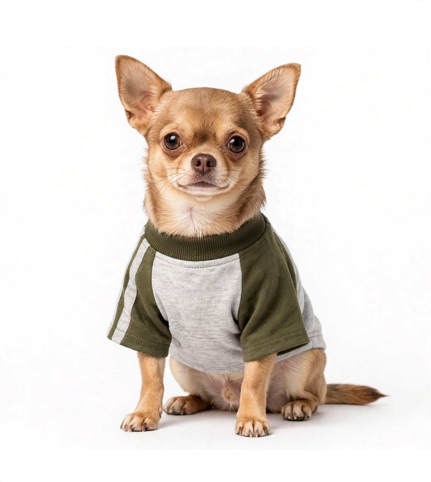 XXS 4-legged dog Sport shirt -Grey and military green