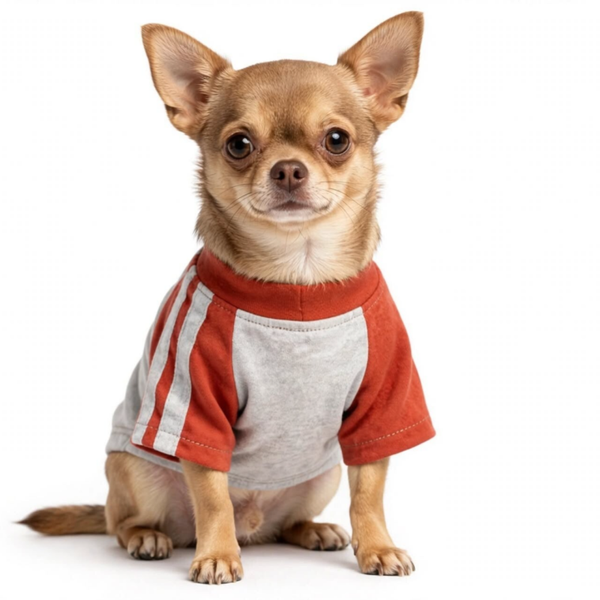 XXS 4-legged dog Sport shirt -Grey and brick red