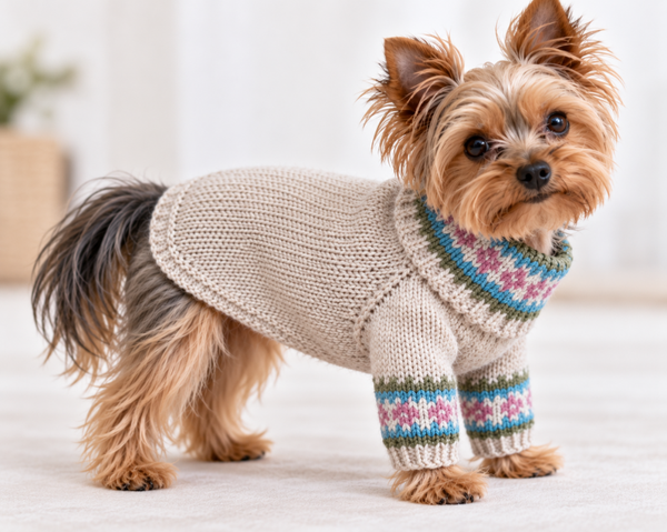 4-Legged Dog Yorkshire Terrier Nordic Fair Isle Sweater