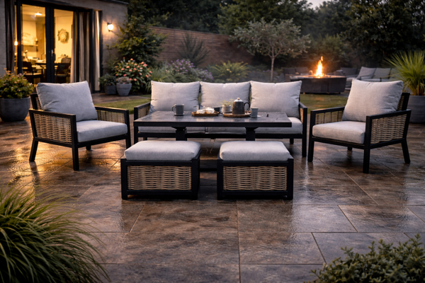 Huxley Lounge Set with Rising Table & Footstools