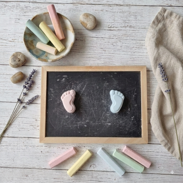 Handgemaakt Stoepkrijt – XL Baby Voetjes (Per Set van 2)
