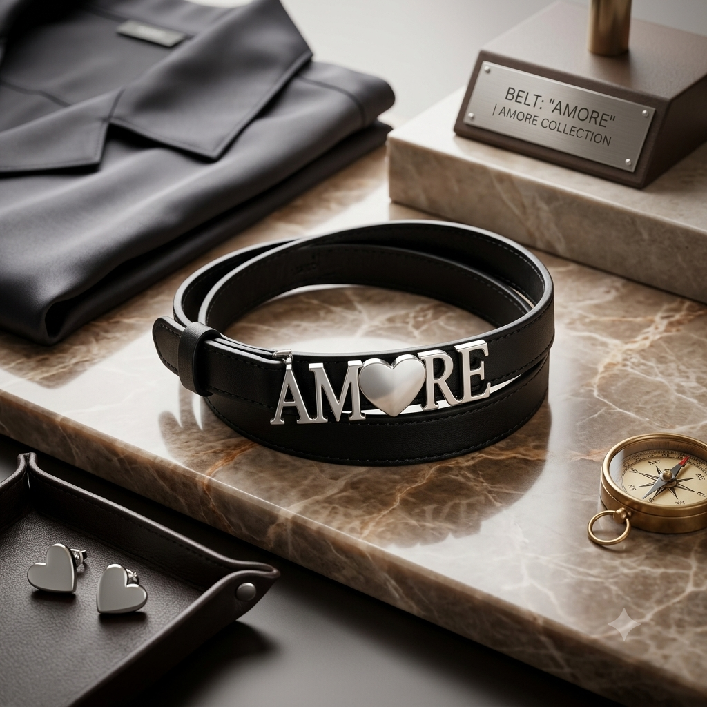 Stijlvolle Damesriem met "Amore" Gesp - Maat 95