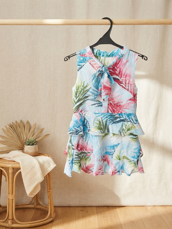 Tropische Dromen Jurkje – Blauw/Multicolor