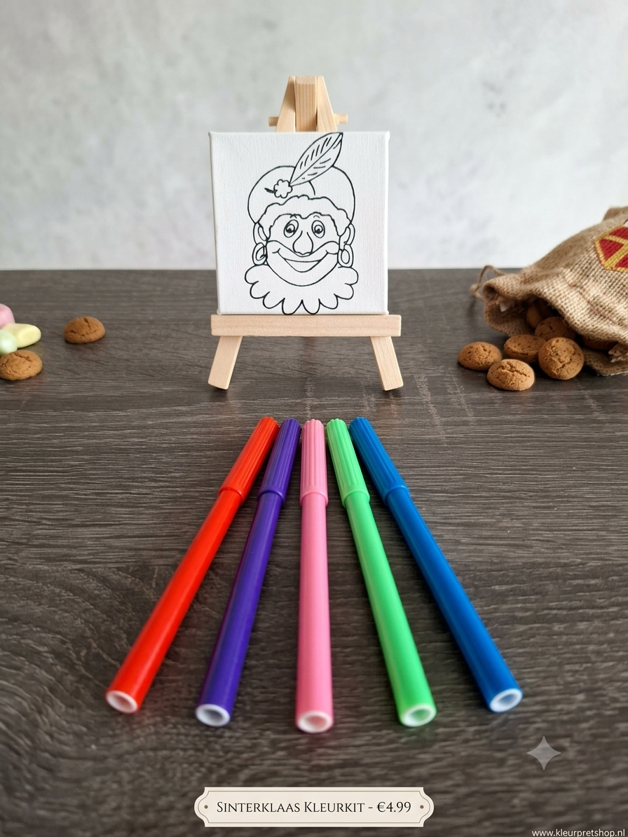 Pietje Mini Schildersdoekje op Ezel met Stiften