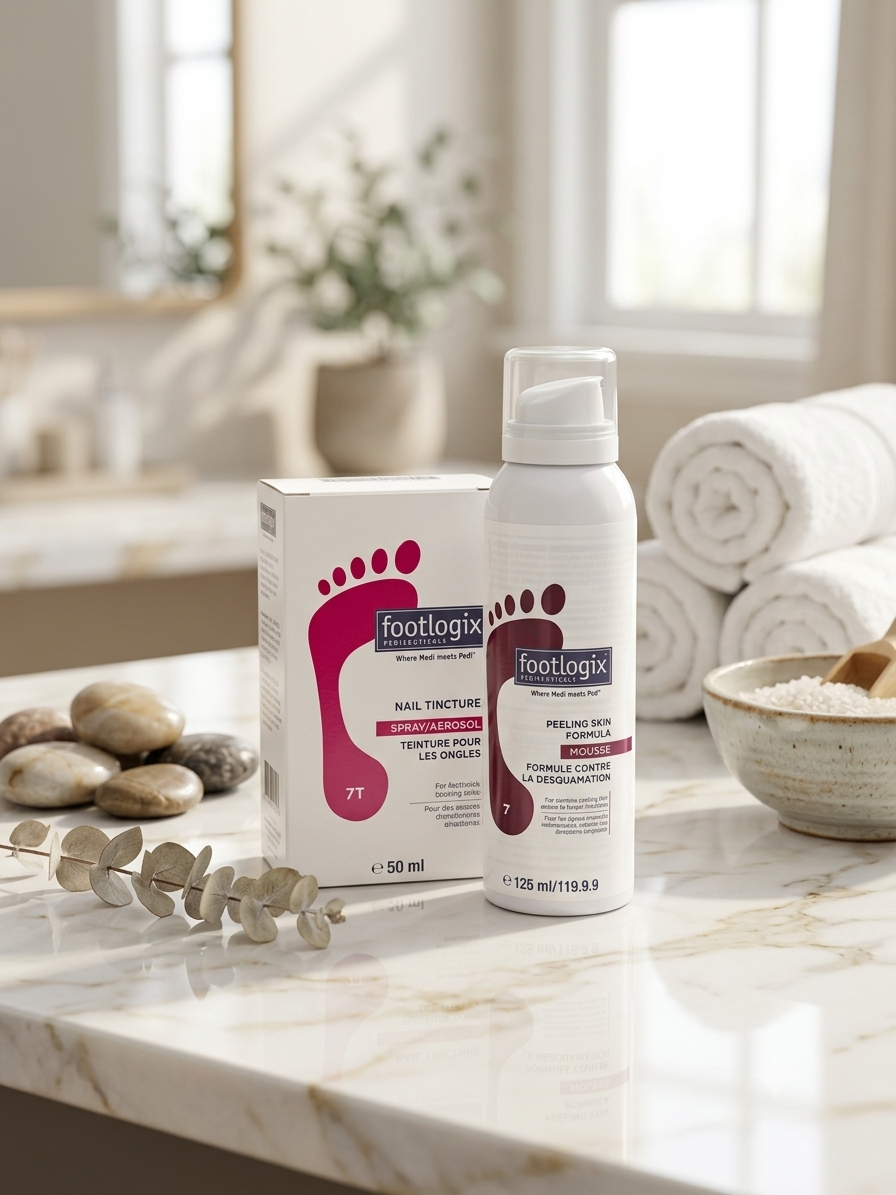 ​Footlogix® Combideal: Peeling Skin Mousse (7) + Nail Tincture Spray (7T)