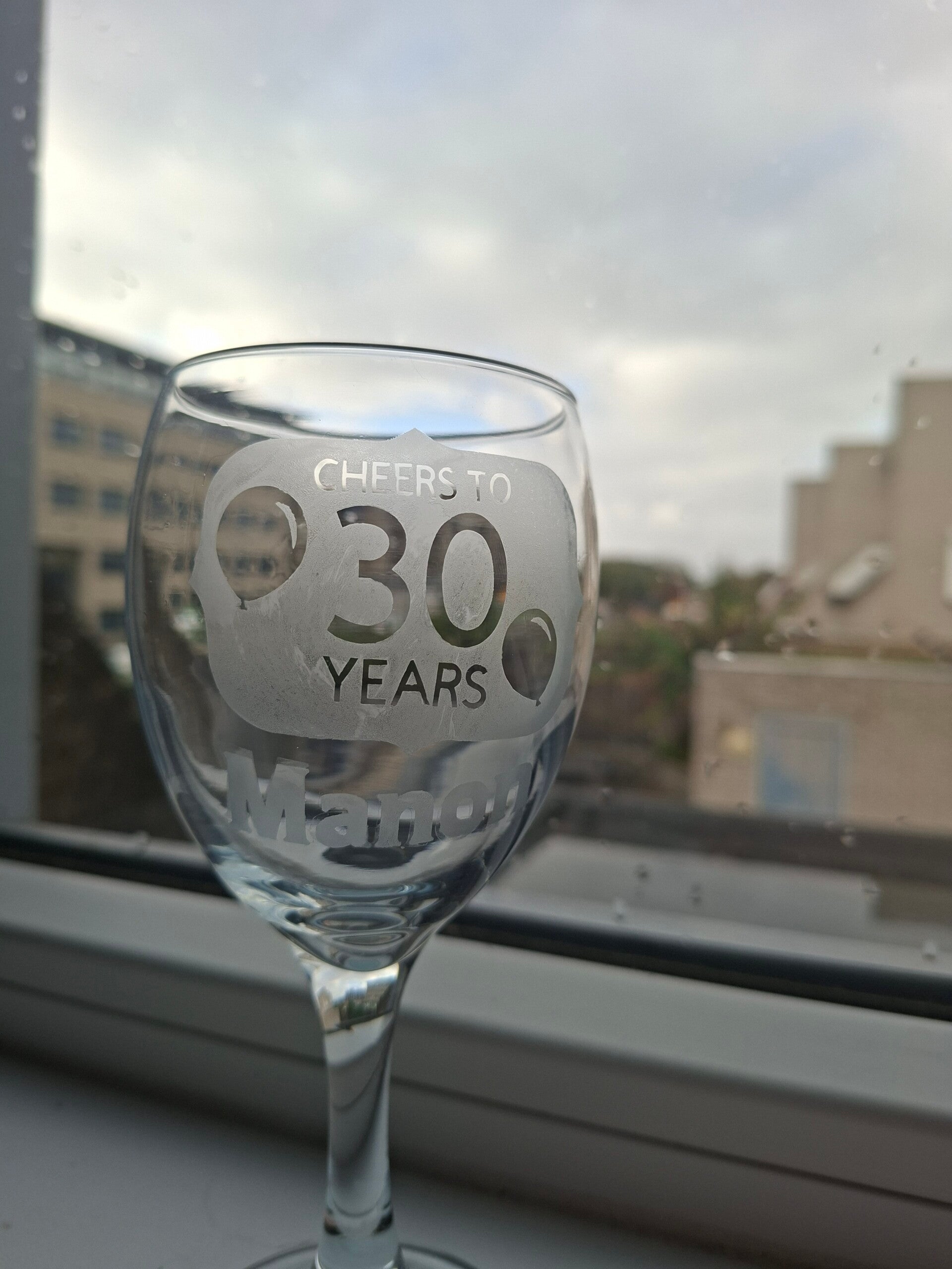 Wijnglas met permanente opdruk