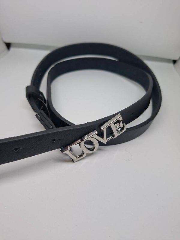 Stijlvolle Damesriem met zilvere "LOVE" Gesp - Maat 90