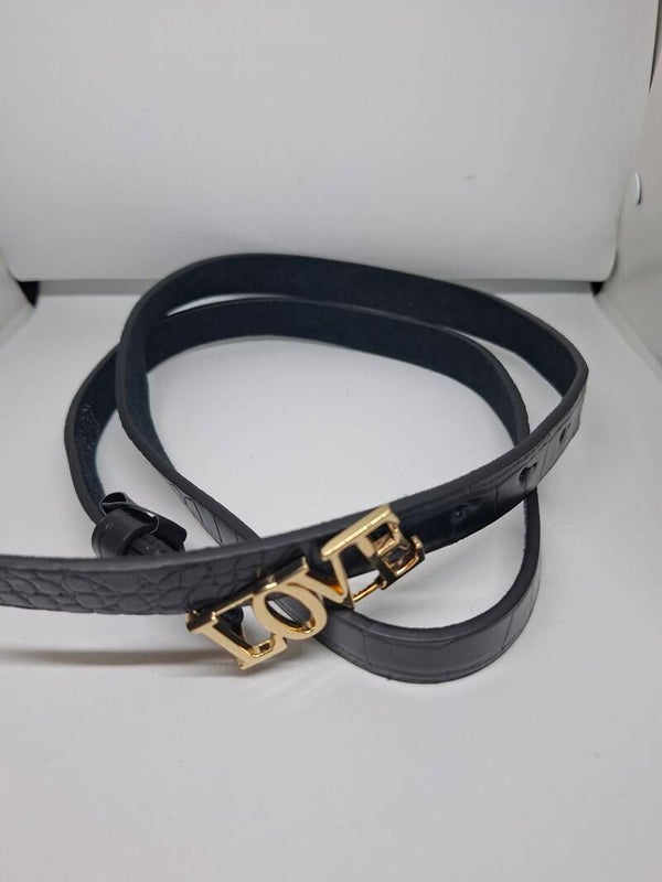 🖤 Stijlvolle Leren Damesriem met "LOVE" Gesp