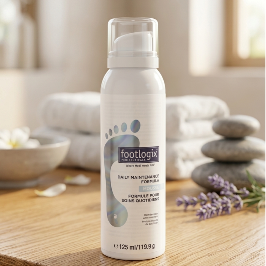 Footlogix Daily Maintenance Formula Mousse (125 ml) – Dagelijkse Verzorging voor Normale tot Droge Huid