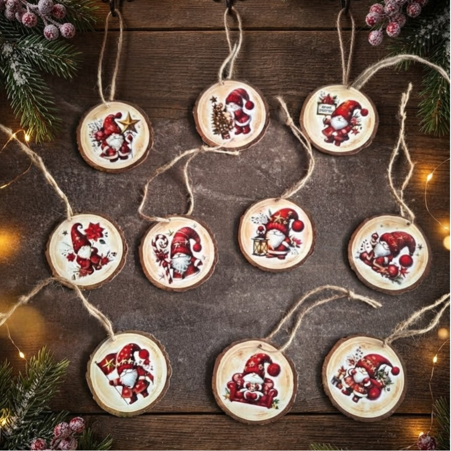 ​Sfeervolle Houten Kersthangers met Kerstkabouters (Gnomes)