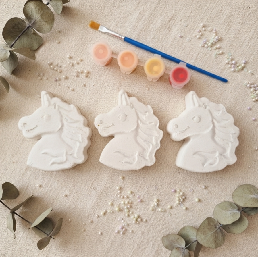 Handgemaakte Schilderset Unicorn / Eenhoorn (3 Stuks) – Inclusief Verf & Kwast
