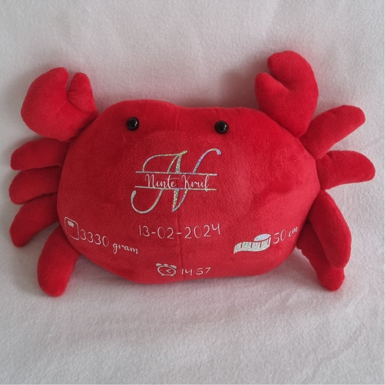 Gepersonaliseerde knuffel krab