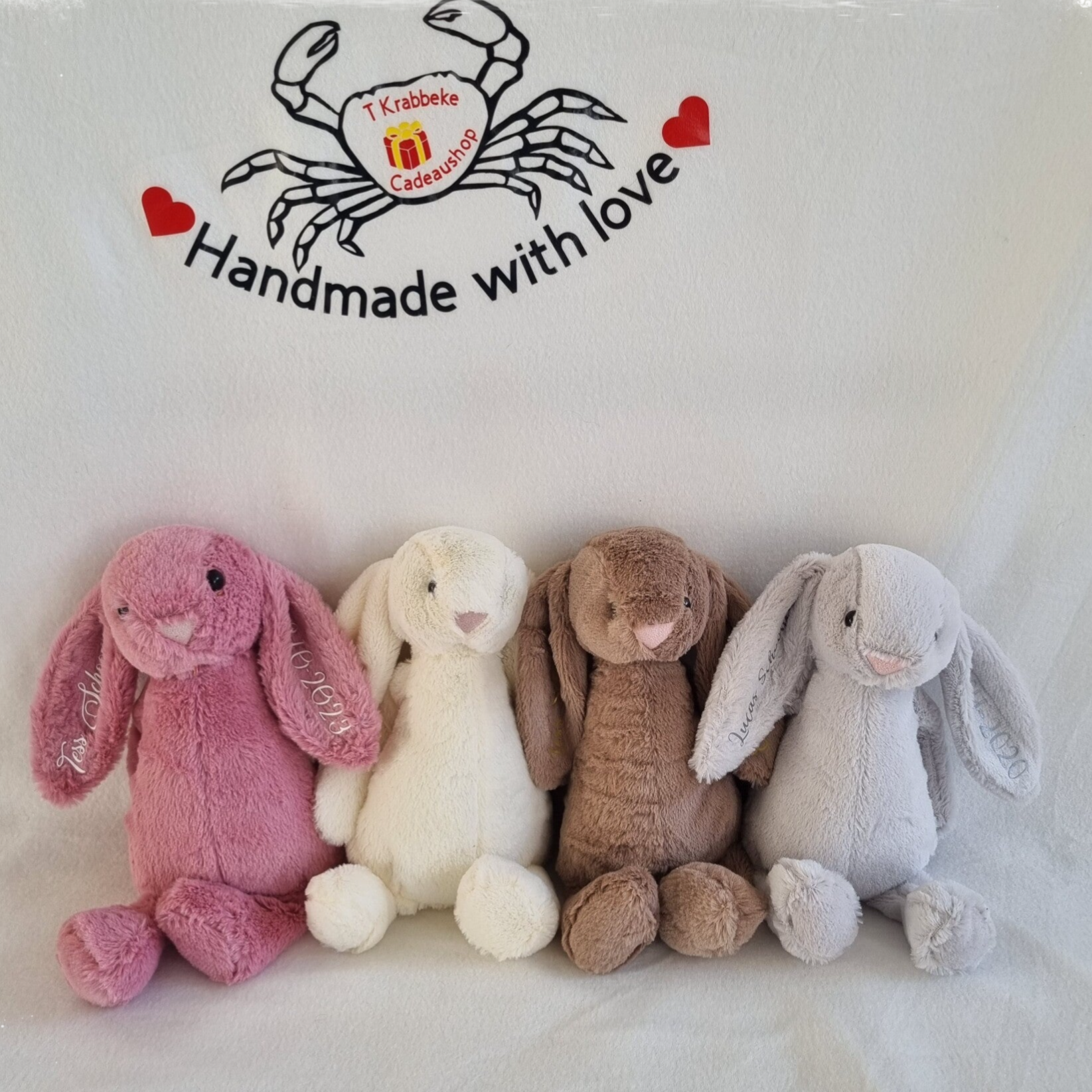 Gepersonaliseerde knuffel konijn
