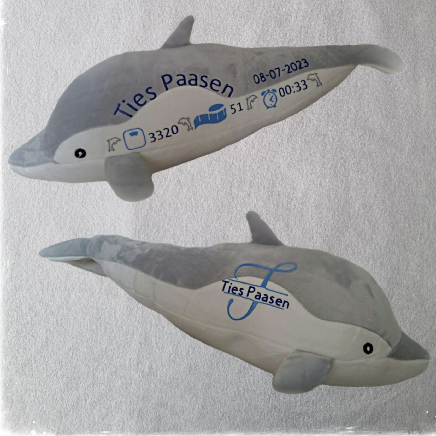 Gepersonalisserde dolfijnen knuffel