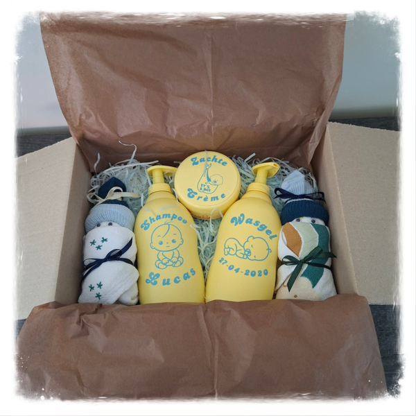Kraampakket gepersonaliseerde zwitsal en luierpopjes