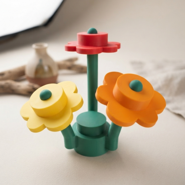 ​Unieke 3D-Geprinte Bloemen (LEGO-Stijl) – Stel Jouw Eigen Boeket Samen bij 't Krabbeke