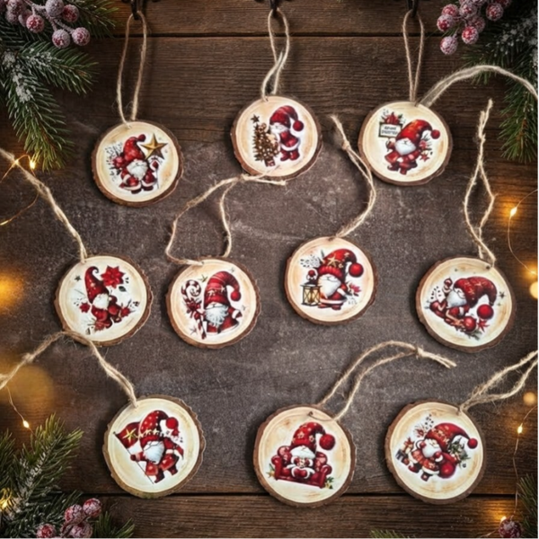 ​Sfeervolle Houten Kersthangers met Kerstkabouters (Gnomes)