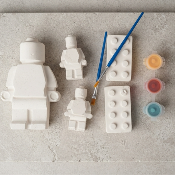 🎨 Handgegoten Bouwblokjes Verfset – Creatief Schilderpakket