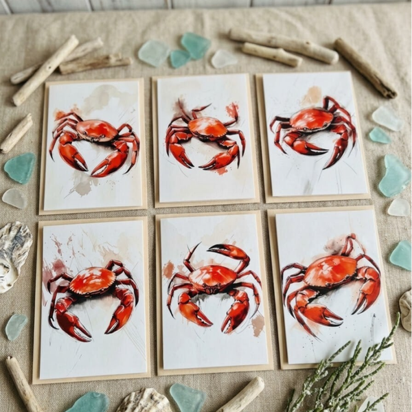 ​Krab & Kust - Art Prints Wenskaarten – Stijlvolle & Realistische Aquarelkaarten 🦀🌊