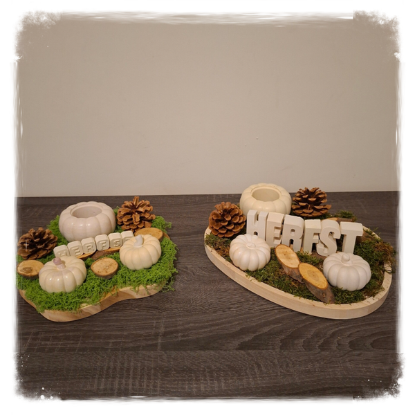 Herfst decoratie plateaus