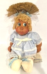 1995 15" Vintage Naber Hand-Carved Molded Wood Doll – “Kooky” Collectible Treasure