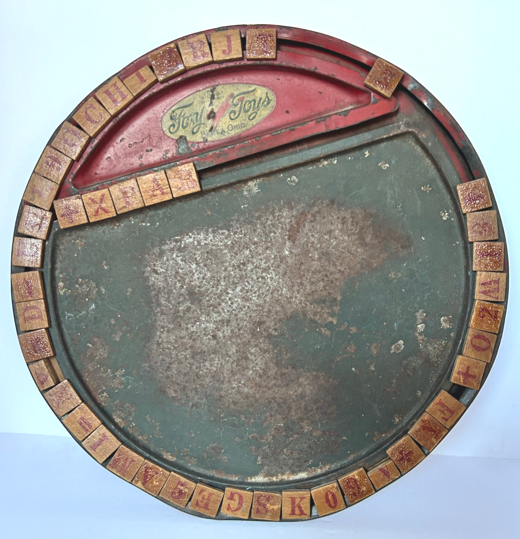 1917 Antique “Foxy Toys” Alphabet & Spelling Board | Vintage Educational Toy